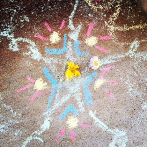 Star mural with flower by Ava & Erin Fall 2015